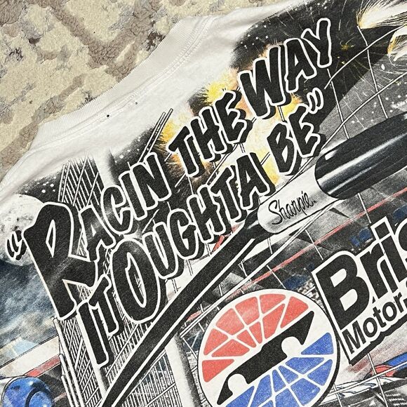 Vintage Y2K 90s NASCAR Shirt Mens L/XL Sharpie 500 Bristol Motor Speedway AOP - Picture 5 of 14
